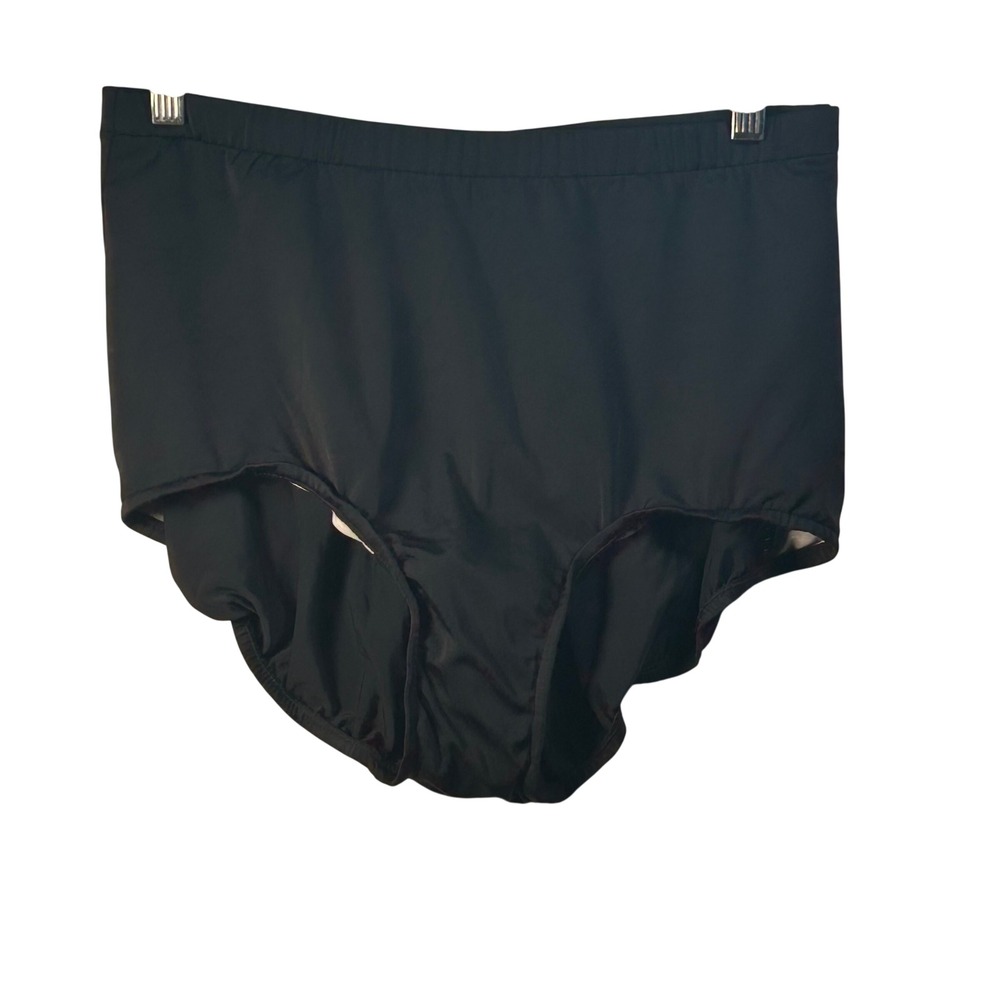 Upstream Womens High Waisted‎ Bikini Bottoms Black Full Coverage Swim Size 18W
